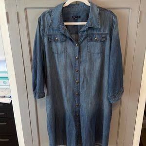 Gap Chambray Front Snap Dress